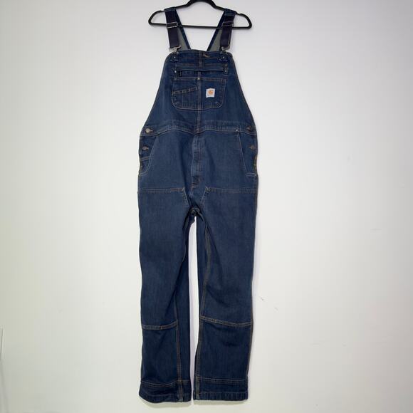 CARHARTT Blue Denim Painter Carpenter Bib Overalls 
Size 40 x 30 inches - Picture 1 of 5